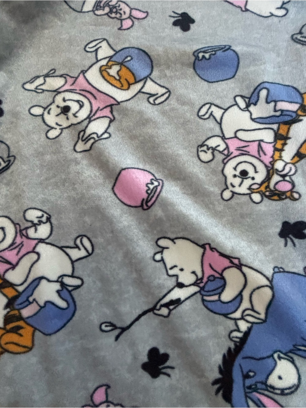 Disney Gray Winnie the Pooh Pajama Bottoms size L loungewear fleece - Picture 5 of 7